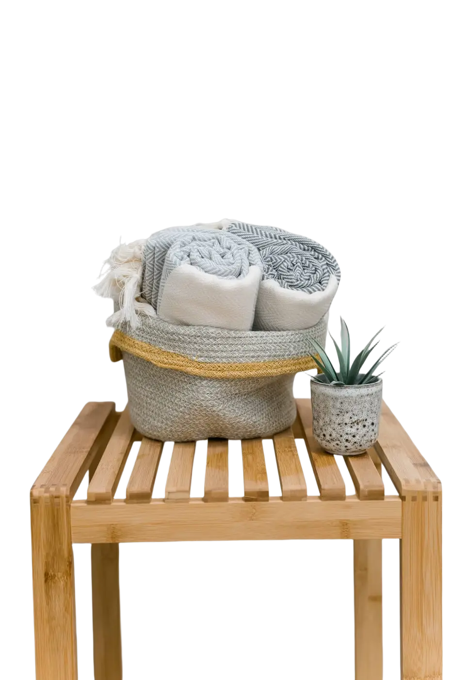 Ecobain Couture Hamamtuch im Fischgrätmuster, 100x180cm, Badetuch und Saunatuch aus weicher Baumwolle.