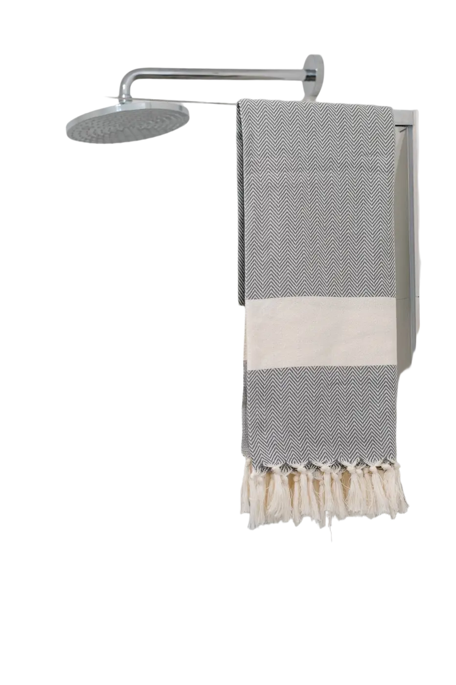 Ecobain Couture Towel Badetuch und Saunatuch im Fischgrätmuster, 100x180cm, weiches Hamamtuch aus Baumwolle
