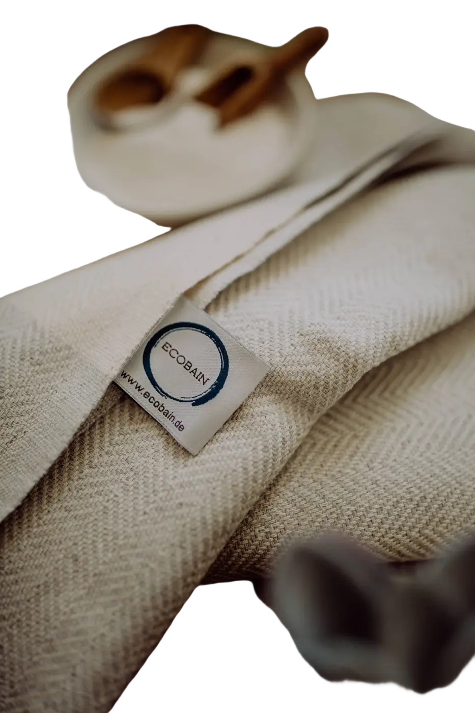 Ecobain Couture Badetuch im Fischgrätmuster, 100x180cm, hochwertiges Hamamtuch und Saunatuch aus Baumwolle.