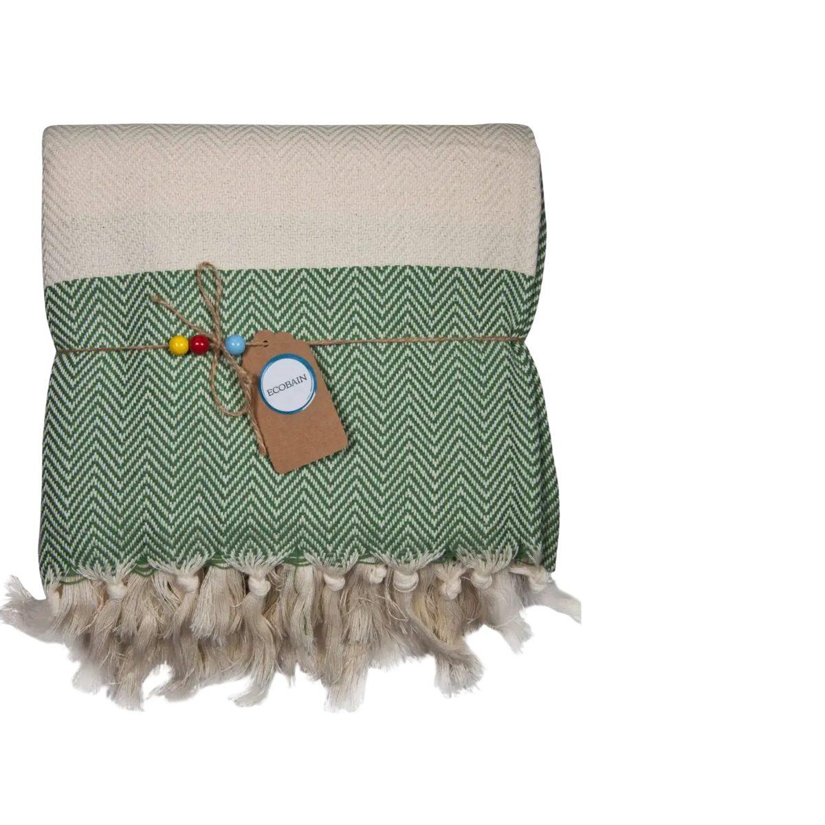 Ecobain Couture Hamamtuch im Fischgrätmuster, 100x180cm, Badetuch und Saunatuch aus weicher Baumwolle.
