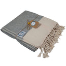 Blaue Ecobain Hamamtuch "Rugged Towel" 160x95 cm aus weichem, langlebigem Badetuch mit Fransen, ideal für Strand und Sauna