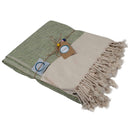 Dunkelgrünes Hamamtuch "Rugged Towel" von Ecobain, 160x95 cm, zeigt weiche Baumwolle und traditionelles Design für Strand und Sauna.