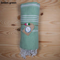 Weiches Ecobain Hamamtuch aus Pestemal, 100x180cm, ideal als Strand-, Sauna- oder Badetuch, mit traditionellem Muster.
