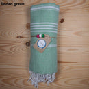 Weiches Ecobain Hamamtuch aus Pestemal, 100x180cm, ideal als Strand-, Sauna- oder Badetuch, mit traditionellem Muster.