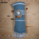 Weiches Eco Hamamtuch von Ecobain, 100x180cm, ideal als Strandtuch, Saunatuch oder Badetuch, mit traditionellem Pestemal-Design.