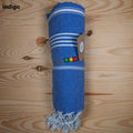 Eco-buntes Hamamtuch und Strandtuch aus Pestemal, 100x180cm, weiches Saunatuch für Bad, Sauna und Massage, Ecobain.
