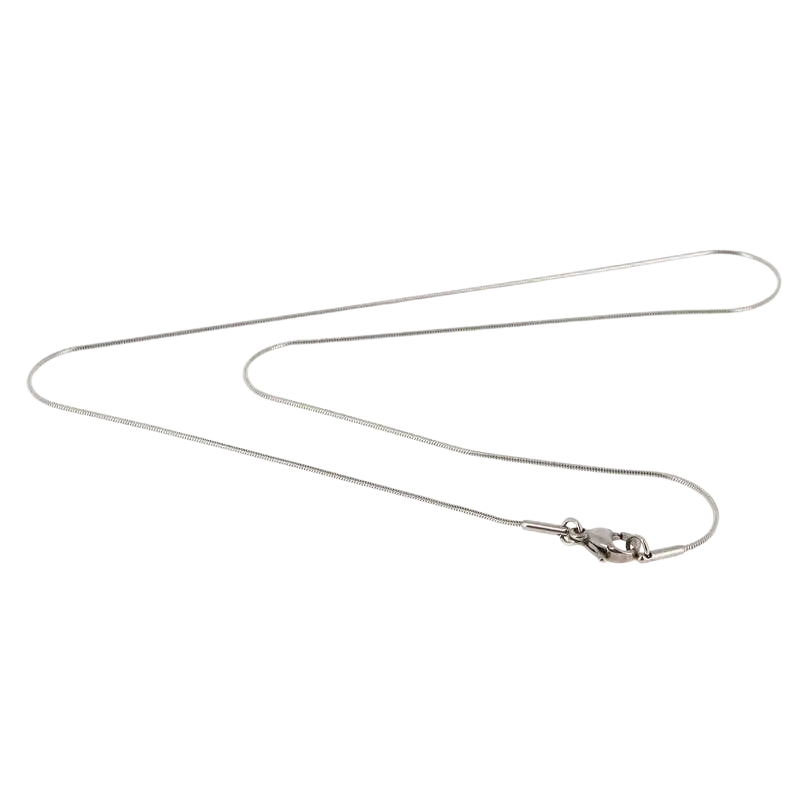 Edelstahl Halskette 42 cm, 0,9 mm Durchmesser, Schlangenmuster, langlebiger Schmuck von Artisans de Madagascar