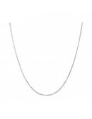 Silberhalskette mit glattem, feinem Design, U-förmig hängend vor weißem Hintergrund.