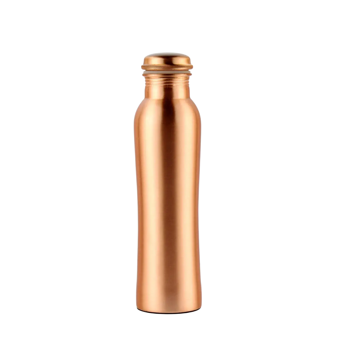 Eine elegante kupferfarbene wasserflasche aus metall mit schraubverschluss und 1 liter fassungsvermögen