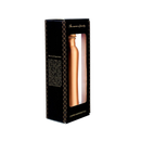 Elegante kupfer-wasserflasche matt 1 liter in rosegold mit kupfermaterial im schwarzen und goldenen markenbox