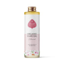 Bio Babyöl Mandel von Eliah Sahil, 100 ml, natürliche Körperpflegeöl mit Mandel für sanfte Babyhaut, sichtbar in der Flasche.