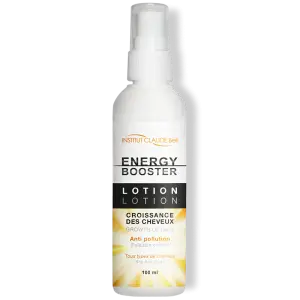 Gesichts-Lotion von Institut Claude Bell, Energy Booster für Haarwachstum, weiße Sprühflasche, sichtbare Anwendung auf der Haut