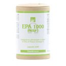 EPA 1000 Omega-3 Nahrungsergänzung von Erbavoglio, Zylinderform, Herz, Gehirn und Sehkraft fördernde Kapseln.