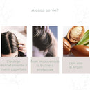 Erbavoglio Ozonelle Keratin Shampoo für geschmeidiges, glänzendes Haar, Flasche mit Shampoo-Design, auf weißem Hintergrund