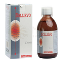 Braune glasflasche erbavoglio sollievo hilfsgetränk mit weißer kuppel und rotem etikett zur förderung der gelenkbeweglichkeit mit baobab und teufelskralle