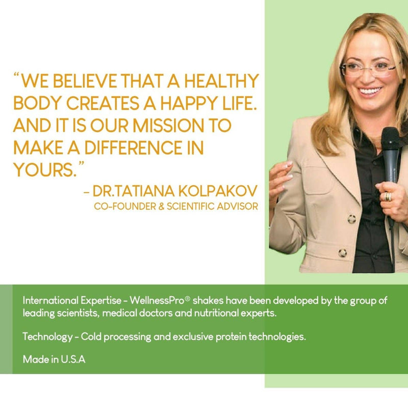 Dr. Tatiana Kolpakov, Mitbegründerin und wissenschaftliche Beraterin, spricht über die Mission, ein gesundes und glückliches Leben zu fördern, mit zusätzlichen Details über die Entwicklung des Produkts durch Experten und fortschrittliche Verarbeitungstechnologien.