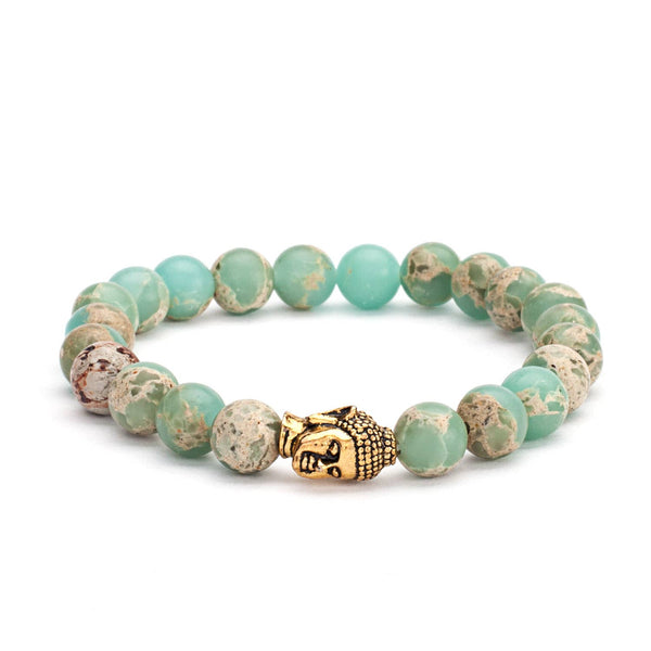 Mala Armband, Pastellfarbener Serpentinit