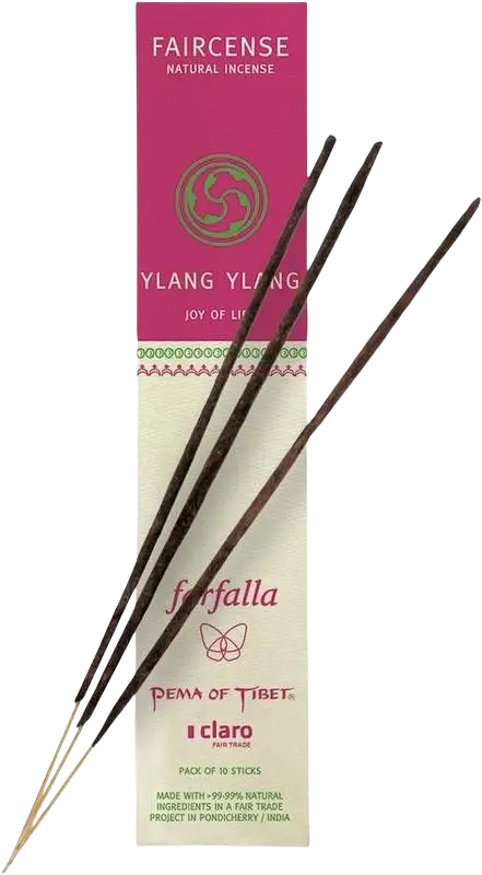 Farfalla Faircense Ylang Ylang Räucherstäbchen, 10 Stück, Räucherwaren mit blumigem Duft, ideal für Aromatherapie und Entspannung
