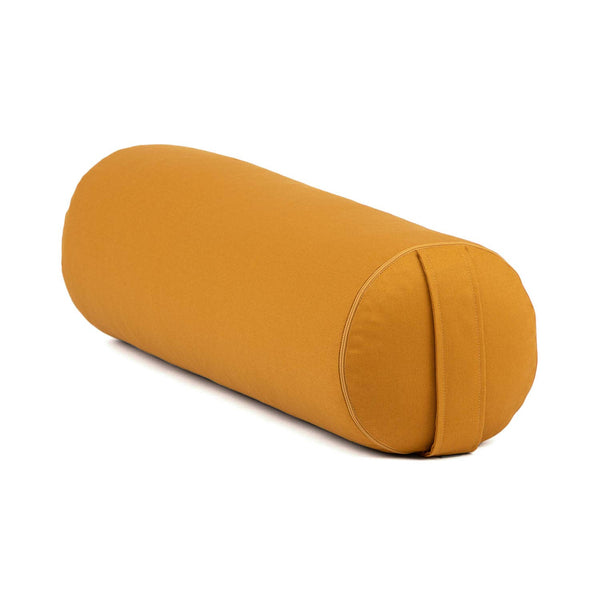 Stilvolles Yoga Bolster – Dinkelgefüllt, Honig-Gelb, ökologisch & waschbar