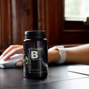 Nahrungsergänzung Vitamin B Komplex von Feel Supreme in 60 Kapseln, zeigt die Verpackung mit blauer und weißer Gestaltung