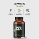 Nahrungsergänzungsmittel Feel Supreme Vitamin D3 5000i in 60 Kapseln zur Unterstützung von Knochen und Immunsystem.