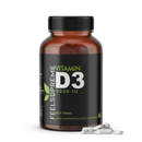 Feel Supreme Vitamin D3 5000i Nahrungsergänzung in 60 Kapseln, für Knochen und Immunsystem, braune Kapseln in Blisterverpackung