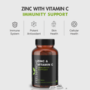 Nahrungsergänzungsmittel Zink mit Vitamin C von Feel Supreme zur Unterstützung des Immunsystems, in einer weißen Packung.