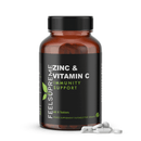 Zink mit Vitamin C Nahrungsergänzung von Feel Supreme zur Unterstützung des Immunsystems, in Dose mit Tabletten.