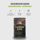 Bio-Pilzmisch-Supplement von Feel Supreme, organische Vitalpilze in natürlicher Form auf einem weißen Hintergrund.