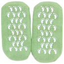 Grüne feuchtigkeitsspendende pflege-socken mit fußpflege und pflegenden Ölen von zen’arôme mit weißem fußmuster