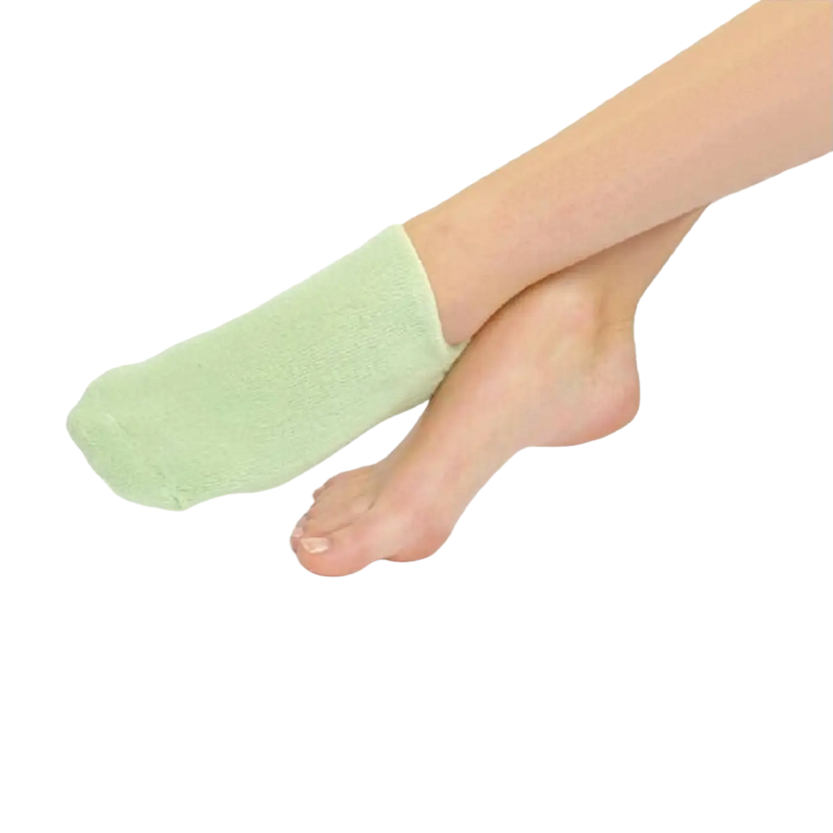 Grüne Feuchtigkeits- und Pflege-Socken mit Ölen von Zen'Arôme, ideal für die Fußpflege und Feuchtigkeitsversorgung.