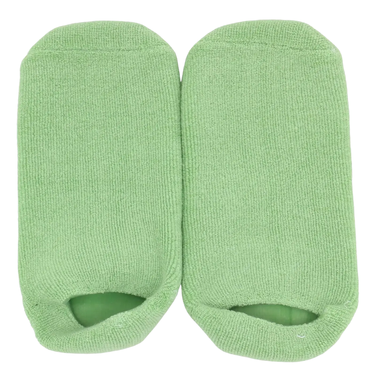 Grüne Feuchtigkeits- und Pflege-Socken mit Ölen von Zen'Arôme, für gesunde, gepflegte Füße, Fusspflege, Nahaufnahme.