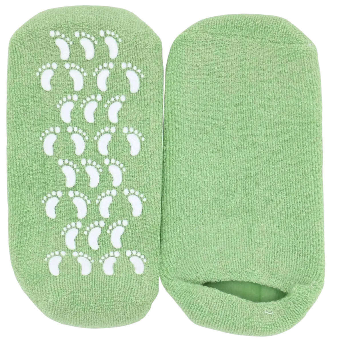 Grüne Feuchtigkeits- und Pflege-Socken mit Ölen von Zen'Arôme für weiche, gepflegte Füße, Fusspflege, entspannendes Design