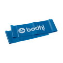 Blaues Yoga Fitnessband Bodhi von Bodynova, extra stark, 1,5 m lang, für Kraft- und Dehnübungen im Yoga.