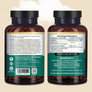 Dunkelbraune glasflasche mit schwarzem verschluss und grünem etikett mit flohsamenschalen kapseln und lactobacillus acidophilus von prowise healthcare