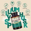 Dunkle amberflasche mit prowise healthcare psyllium husk kapseln und lactobacillus acidophilus 120 vegane kapseln