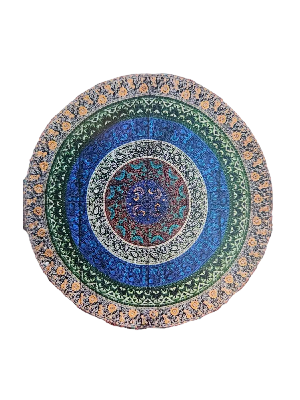 Floraler Mandala-Wandteppich von Yak & Yeti, Ritualtuch im Boho-Stil, 213 x 137 cm, bunte Wanddekoration mit Blumenmuster