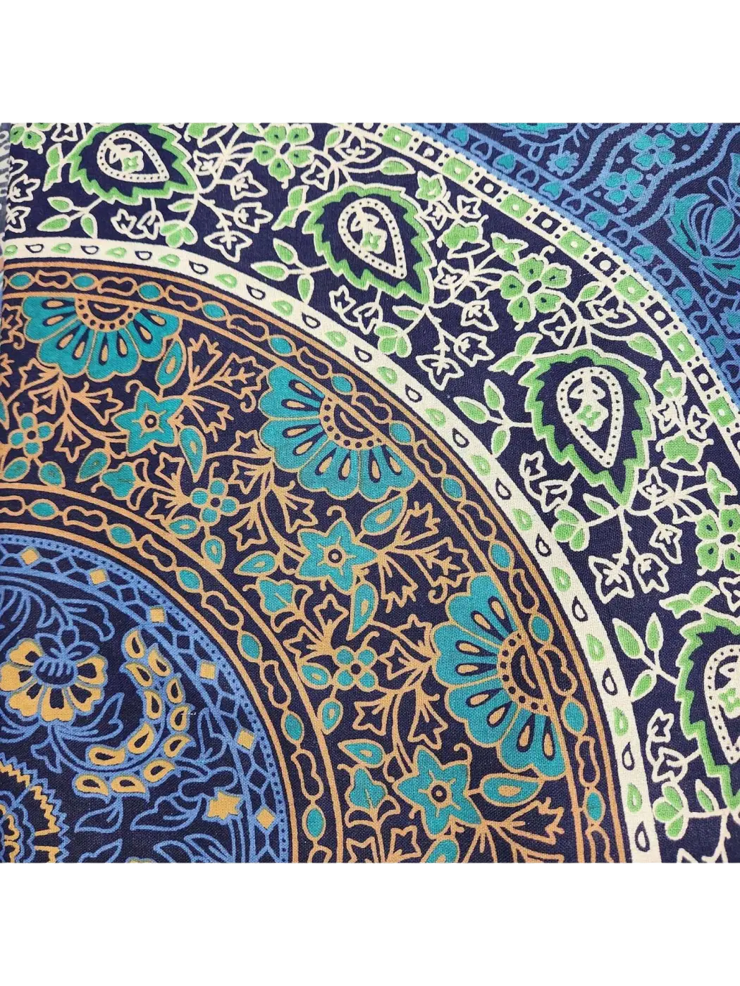 Blumiger Mandala-Wandteppich Ritualtuch von Yak & Yeti, Boho Wanddekor, 213 x 137 cm, detailreiche Blumenmuster