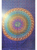 Floraler Mandala-Wandteppich Ritualtuch von Yak & Yeti, Boho Wanddekor, 213 x 137 cm, farbenfrohes, stilvolles Wandbild