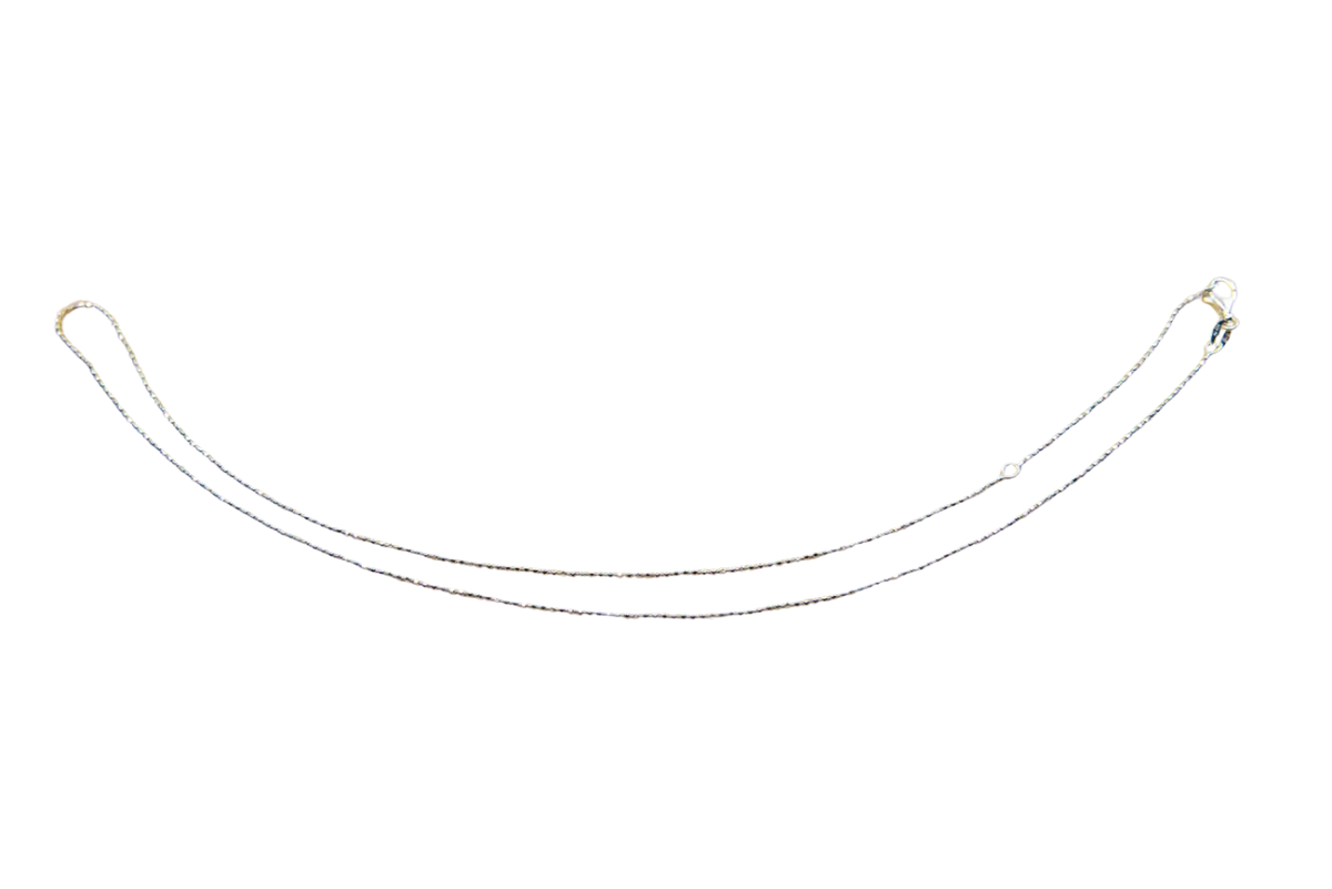 Funkelnde Silberkette aus 925 Sterling mit facettiertem Design, verstellbar auf 45-50 cm, elegantes Schmuckstück von Mana Shop