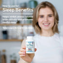 HARMONIFY GABA L-Theanin Nahrungsergänzung mit Magnesiumglycinat und Ashwagandha, Packung mit Kapseln vor einem weißen Hintergrund.