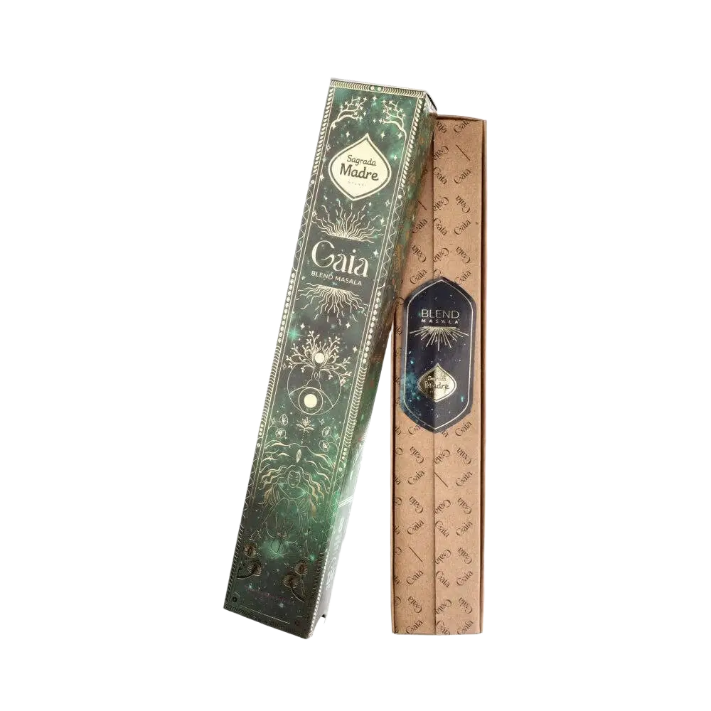 Vives de la Cortada S.L Gaia Masala Räucherwaren mit heilige Mutter Figur, traditionelle Räuchermischung in der Verpackung