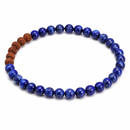 Lapis Lazuli Edelsteinarmband mit 4 mm Rudraksha-Perlen, für Achtsamkeit, Meditation und innere Klarheit, von GangaPrem