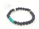 Armband aus Lavastein und Howlith, GangaPrem Schmuck, handgefertigtes Natursteinarmband mit dunklen und grauen Steinen