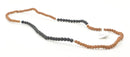 Kurzes Mala aus Rudraksha und Lavastein, GangaPrem Schmuck, handgefertigt mit natürlichen Edelsteinen und spirituellem Design