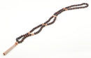 Schmuck Mala aus Rosenholz und Sonnenstein von GangaPrem, detailreiche Perlen und natürliche Edelsteine, handgefertigt