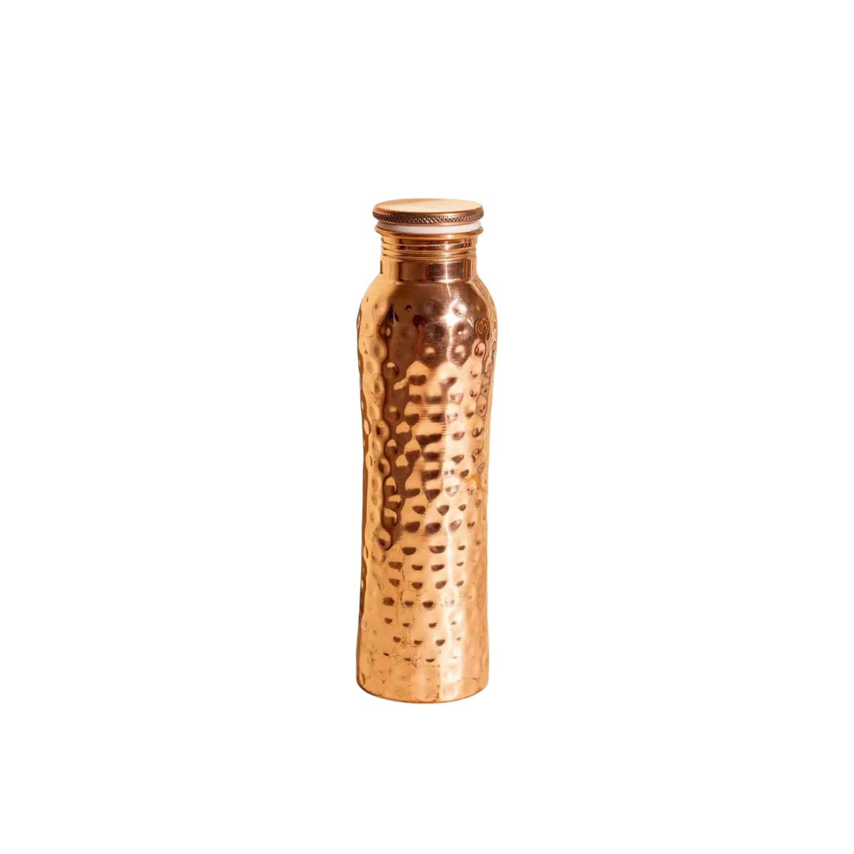 Gehämmerte Kupfer-Trinkflasche 900 ml von Mana Shop, handgefertigt mit kurvigem Design, ideal für Wasser und Getränke