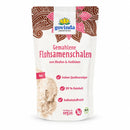 Ein weißer und rosa beutel govinda gemahlene bio flohsamenschalen 170 g mit braunen und rosa mandala designs nährstoffreiches superfood für deine gesunde ernährung