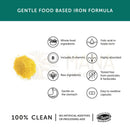 Gelbes pulver eines magenfreundlichen eisenpräparats gentle iron mit essentiellen b-vitaminen von mana shop