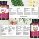 Dunkle glasflasche mit geruchlose knoblauchkapseln 45000 mg von prowise healthcare mit allium sativum öl